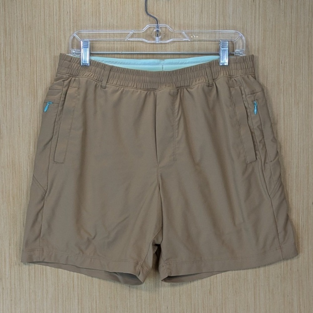 Birddogs Men Khaki Active Shorts XL Regular Tan Liner Stretch Gym Outdoor